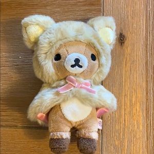 Rilakkuma in deer outfit plush keychain Sanrio